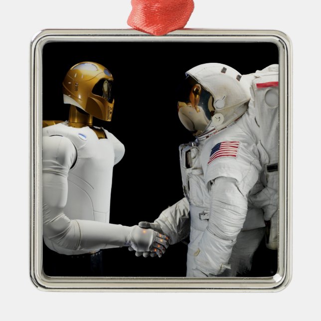 Robonaut 2, ein geschickter humanoider Astronauten Ornament Aus Metall (Vorne)