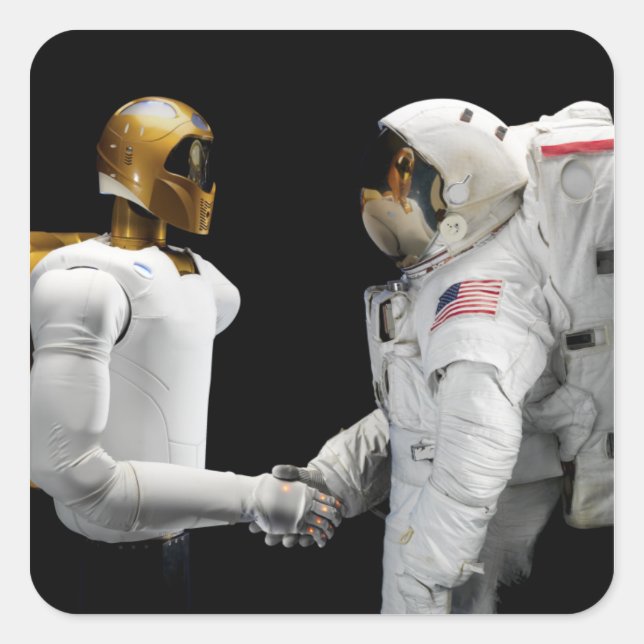 Robonaut 2, ein geschickter humanoider Astronauten Quadratischer Aufkleber (Vorderseite)