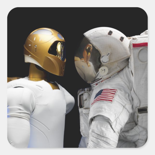 Robonaut 2, ein geschickter humanoider Astronauten Quadratischer Aufkleber (Vorderseite)