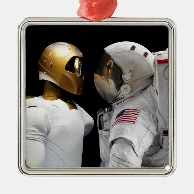 Robonaut 2, ein geschickter humanoider Astronauten Silbernes Ornament (Vorne)