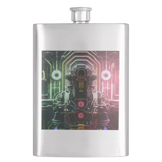 Robot-1-Flasche Flachmann (Vorderseite)