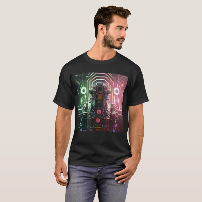 Robot 1 men Schwarzer T - Shirt (Vorne ganz)