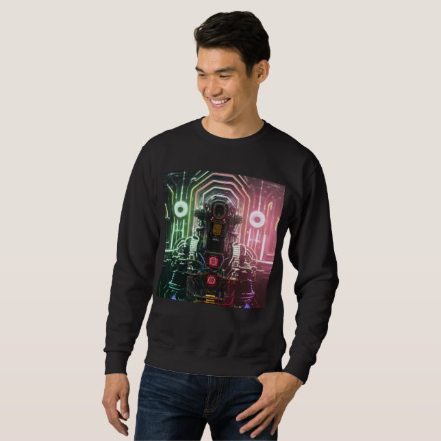 Robot 1 men schwarzes Sweatshirt (Vorne ganz)