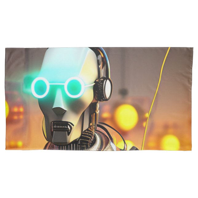 Robot 2 graue Kissenschale Kissenbezug (Vorderseite)