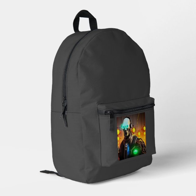 Robot 2-Rucksack Bedruckter Rucksack (Rückseitige Ecke links)