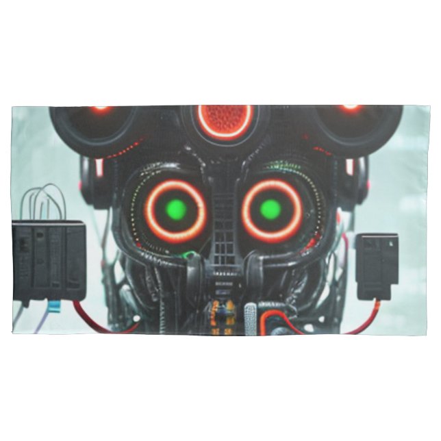 Robot 3 graue Kissenschale Kissenbezug (Vorderseite)