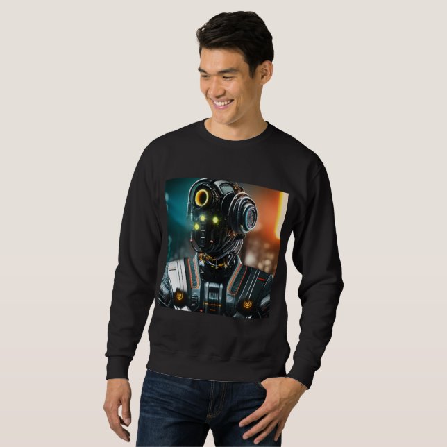 Robot 3 hommes noir sweatshirt (Devant entier)