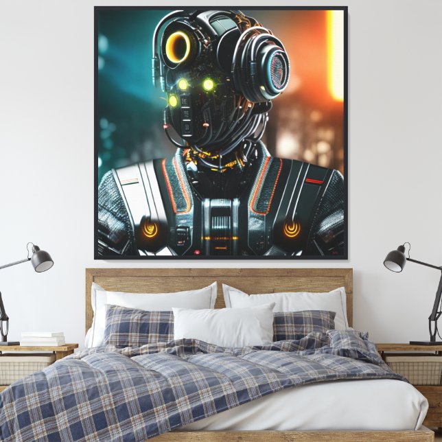 Robot 3 Leinwanddruck (Insitu (Schlafzimmer))