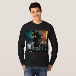 Robot 3 men Schwarzer Langärmel-T - Shirt