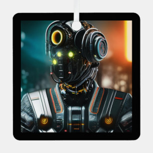 Robot-3-Quadratzer Ornament Aus Metall