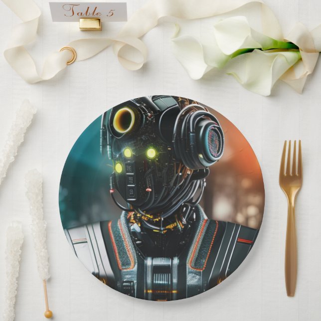 Robot-3-Teller Pappteller (Hochzeit)