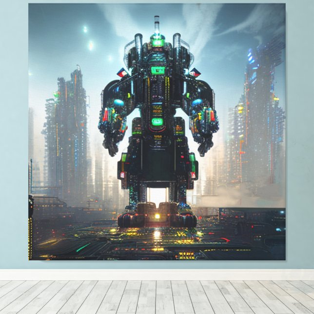 Robot 4 Leinwanddruck (Insitu (Holzboden))
