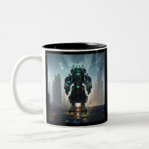 Robot 4 noir tasse à deux tons