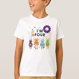 Robot 4th Birthday Tshirts und Geschenke
