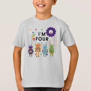 Robot 4th Birthday Tshirts und Geschenke
