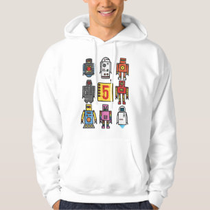 Robot 5. Geburtstag - Retro-Robotik mit Zahlen-Fi Hoodie
