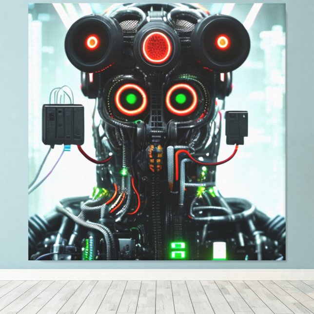 Robot 5 Leinwandbild Leinwanddruck (Insitu (Holzboden))