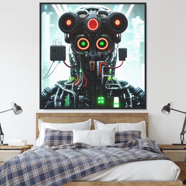 Robot 5 Leinwanddruck (Insitu (Schlafzimmer))