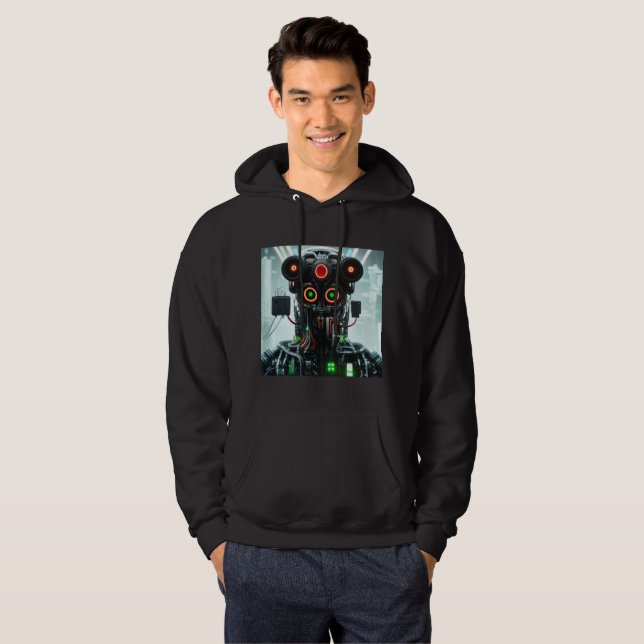 Robot 5 men Schwarz-Kapuzenpullover Hoodie (Vorne ganz)