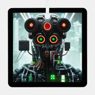 Robot-5-Quadratzer Ornament Aus Metall