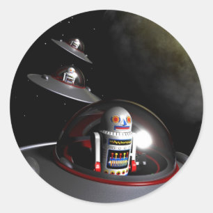 ROBOT - 7 Sauceretikett Runder Aufkleber