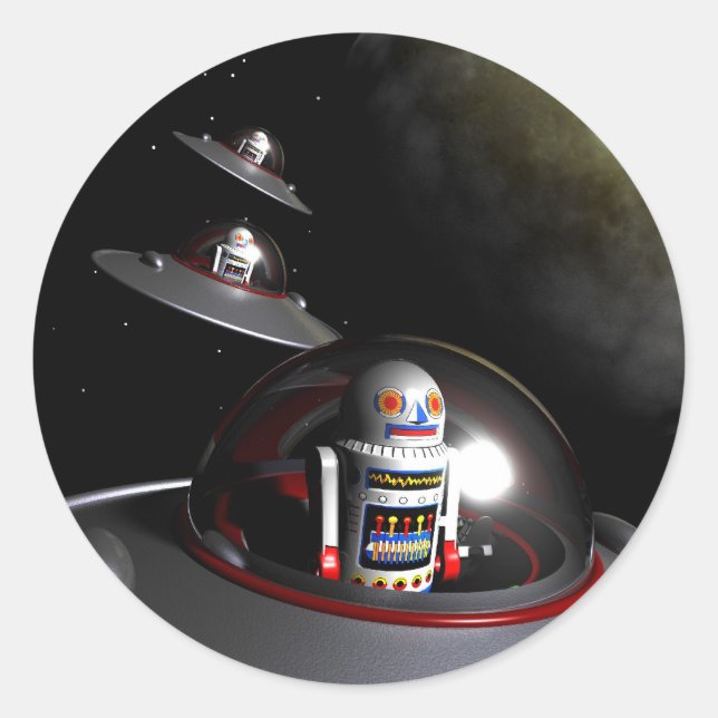 ROBOT - 7 Sauceretikett Runder Aufkleber (Vorderseite)