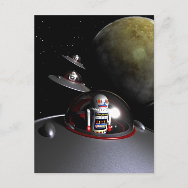 ROBOT - 7 Saucerpostkarte Postkarte (Vorderseite)