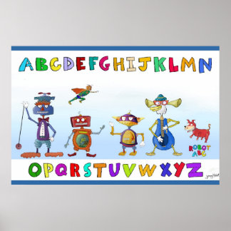 Robot Alphabet von Jerry Hunt Poster