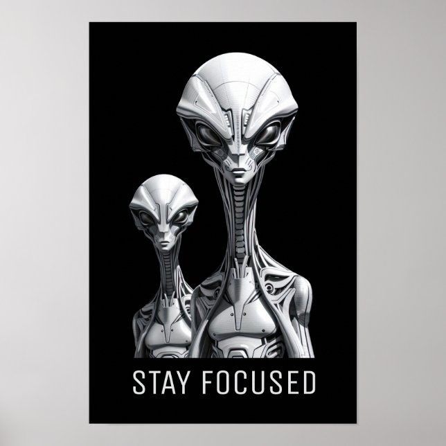 Robot-Außerirdischen Poster (Vorne)