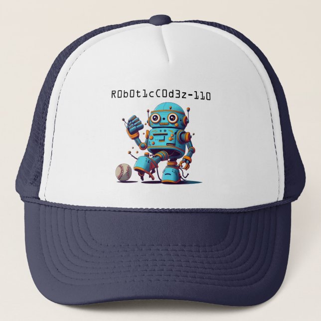 Robot Baseball Trittball Truckerkappe (Vorderseite)
