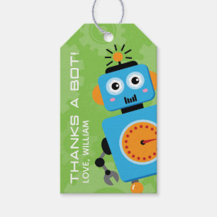Robot Birthday Gastgeschenk Danke Ihnen Tags Party Geschenkanhänger