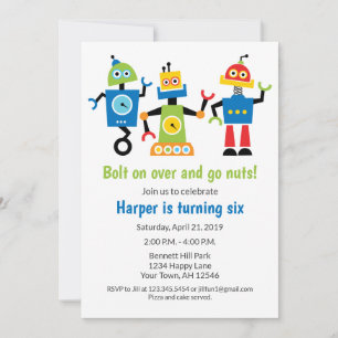 Robot Birthday Invitation
