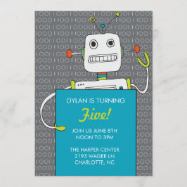 Robot Birthday Party Einladung