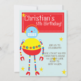 Robot Birthday Party Einladungen