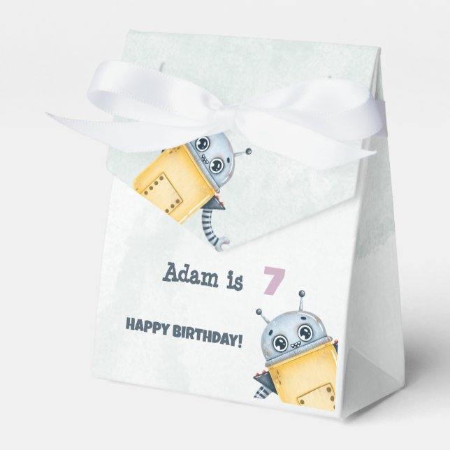 Robot Birthday Party-Kinder Geschenkschachtel (Vorderseite)