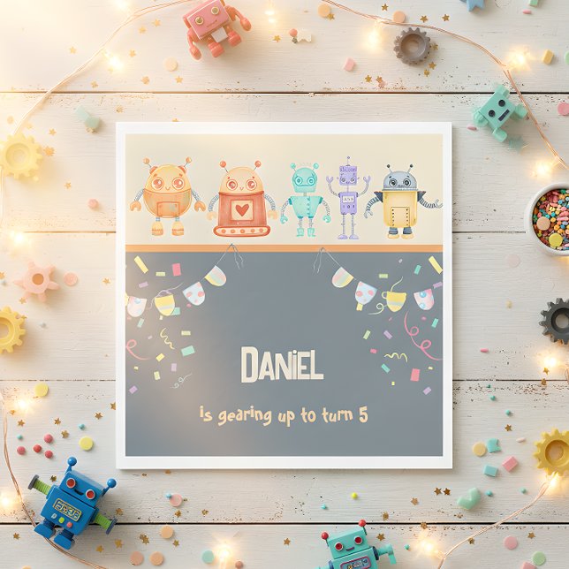 Robot Birthday Party Serviette (Von Creator hochgeladen)