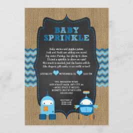ROBOT BOOT, Baby-Sprinkle / Bachtel-Tafel RUSTIC Einladung