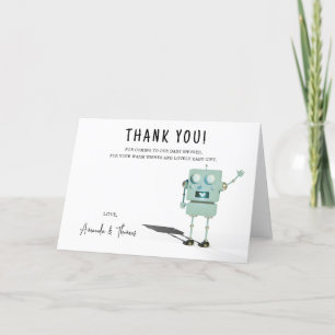 Robot boy Baby Shower - vielen Dank Dankeskarte