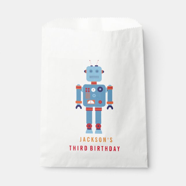 Robot Boy Gastgeschenk Papiertüte Geschenktütchen (Vorderseite)