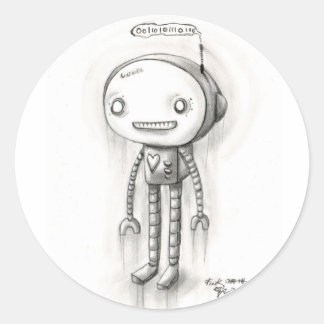 Robot Boy Runder Aufkleber