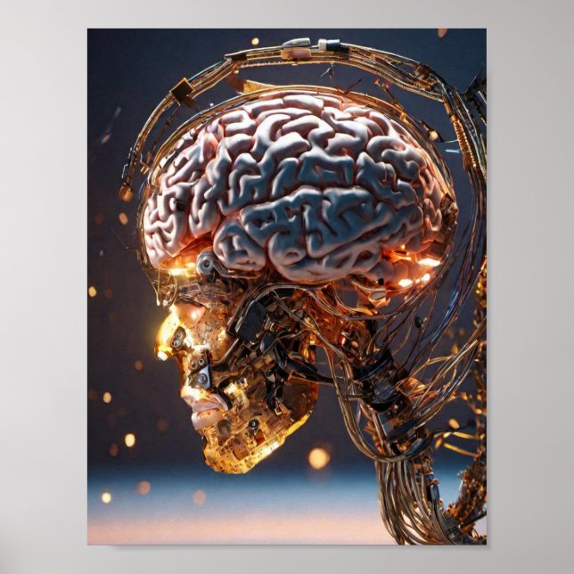 Robot Brain Artificial Intelligence Poster (Vorne)