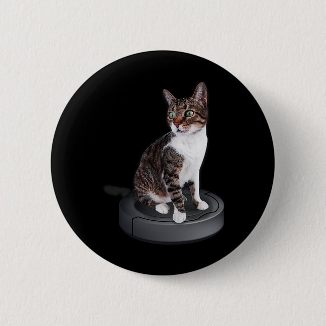Robot Cat Vacuum Cleaner Feline Animal Niedlich Ca Button (Vorderseite)