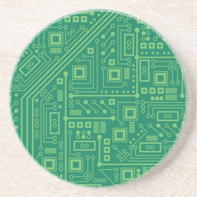 Robot Circuit Board Sandstein Untersetzer (Vorne)