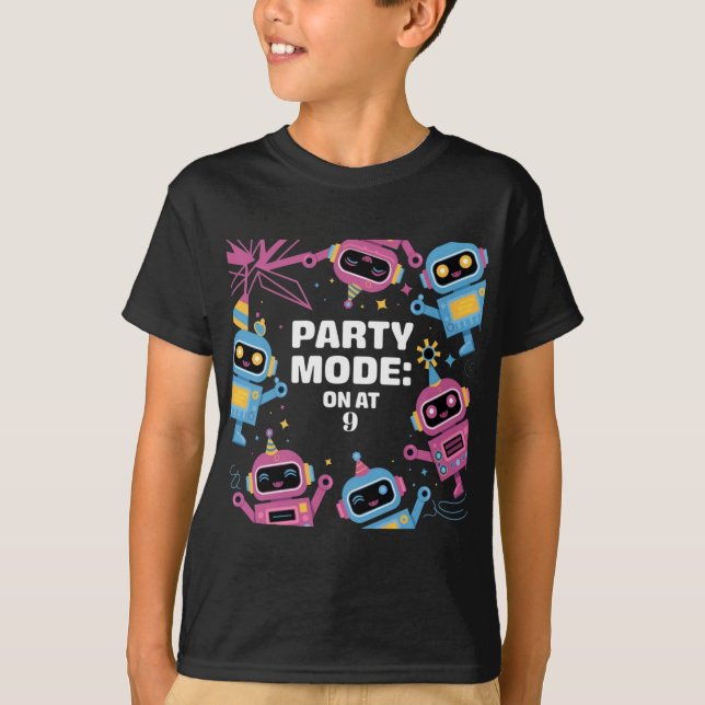 Robot Cool Trendy Children Birthday T - Shirt (Vorderseite)