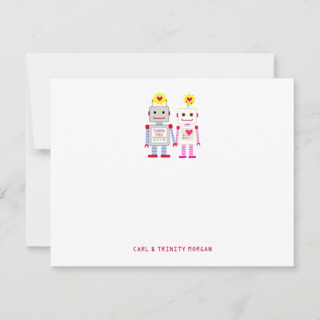 Robot Couple Merci Cartes de notes (Devant)