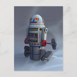 Robot de jouets rétro Numéro 7 Carte postale