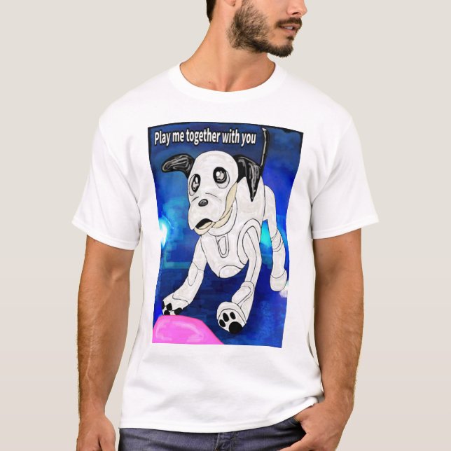 Robot Dog T-ShirtPlaying Aibo Robot Welpe T-Shirt (Vorderseite)