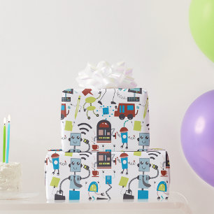Robot Doodles Geschenkpapier