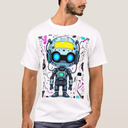 Robot-Druck T-Shirt