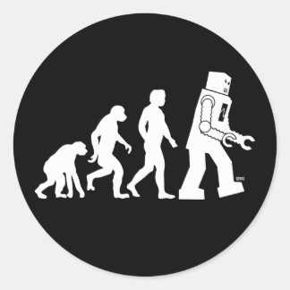 Robot-Evolution Runder Aufkleber